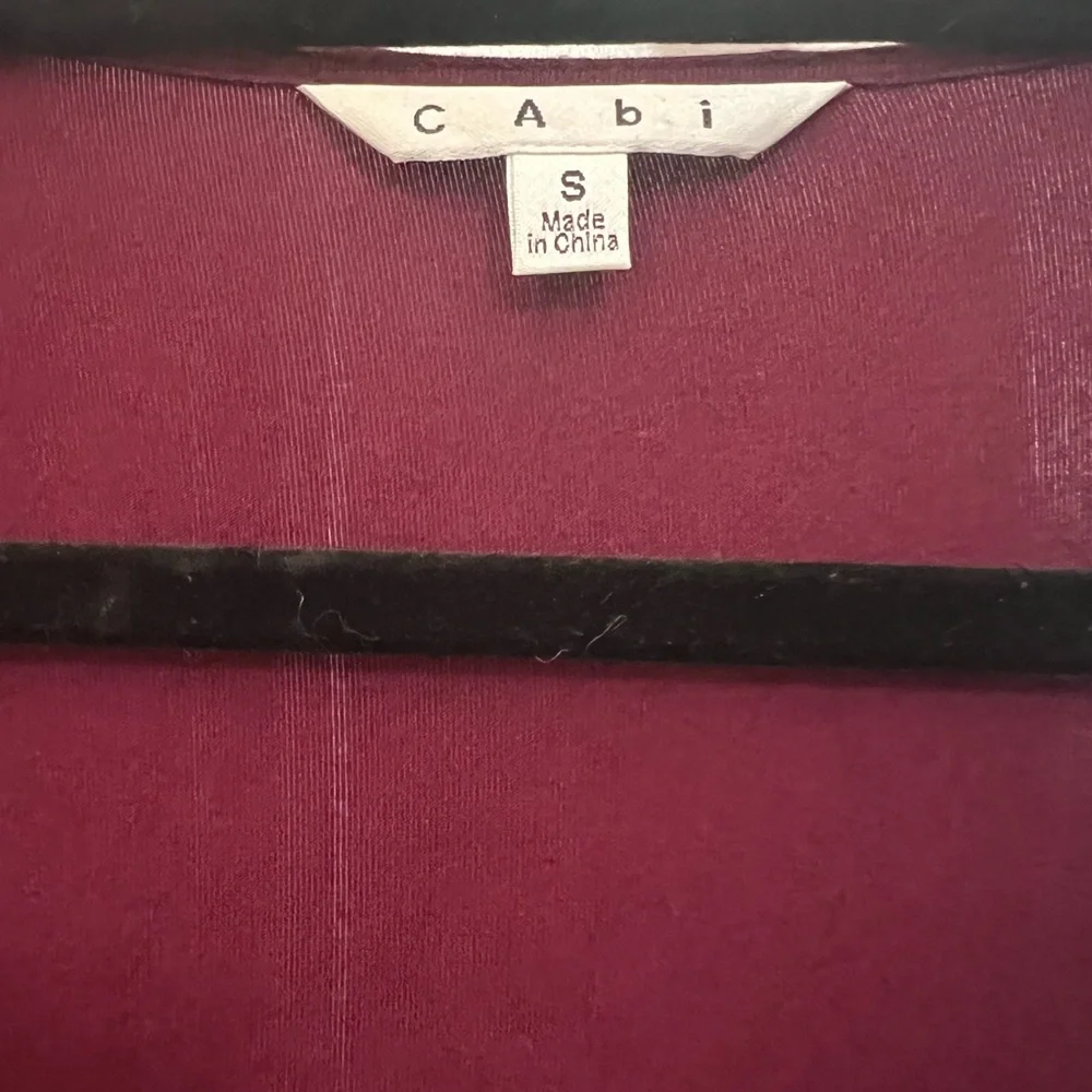 CAbi burgundy drape long sleeved top size small EUC
